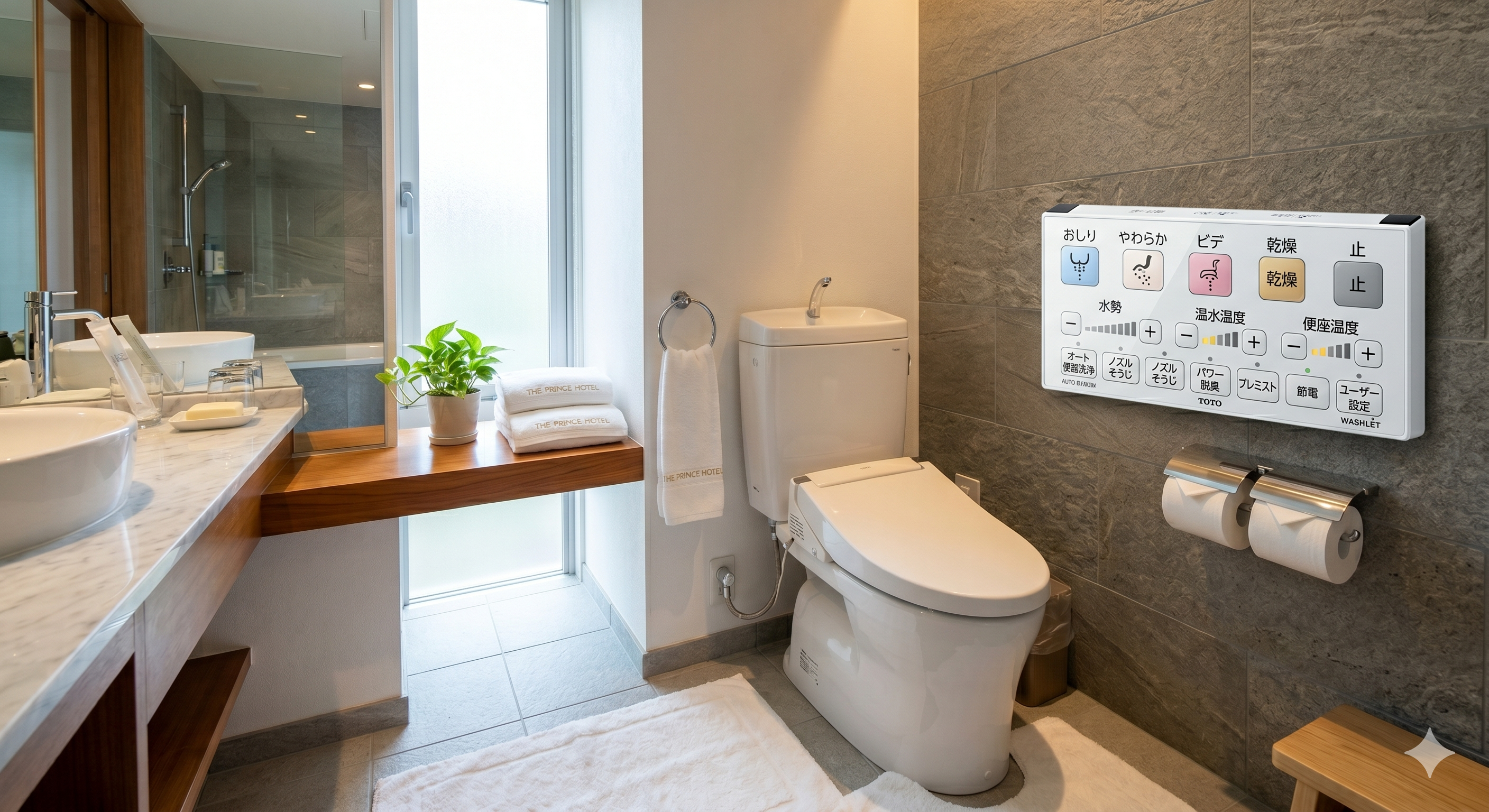 Salle de bain japonaise avec TOTO Washlet